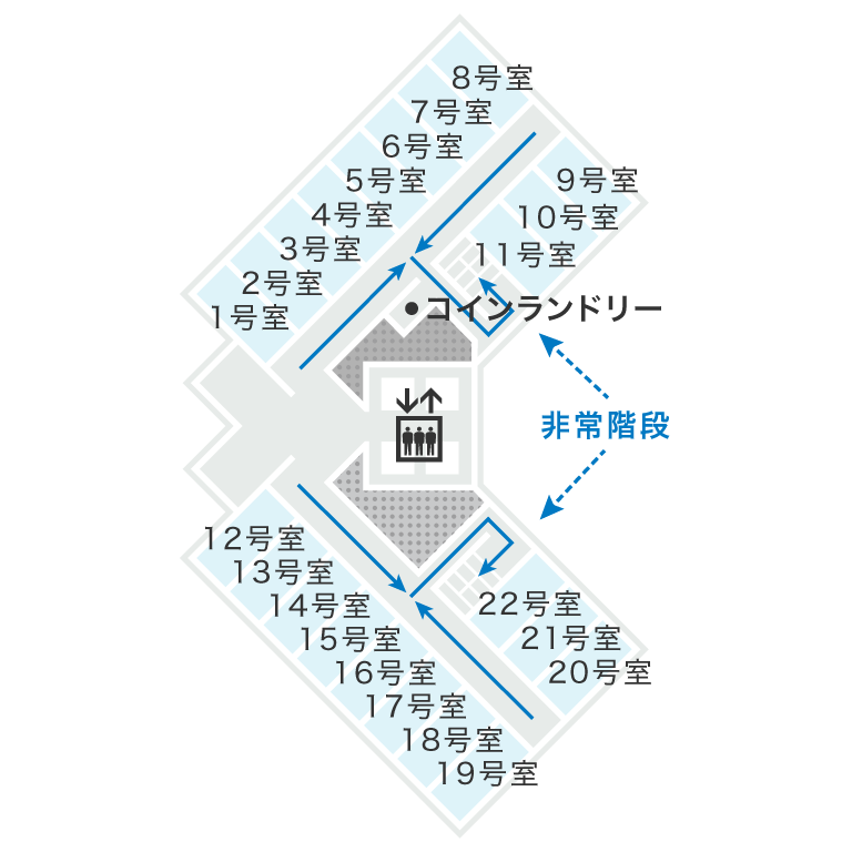 避難口と非常階段のご案内